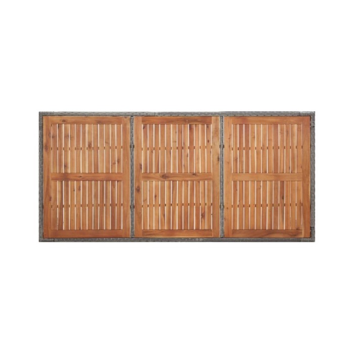 Table de jardin Gris 200x150x74 cm Résine tressée et acacia