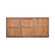 Table de jardin Gris 200x150x74 cm Résine tressée et acacia