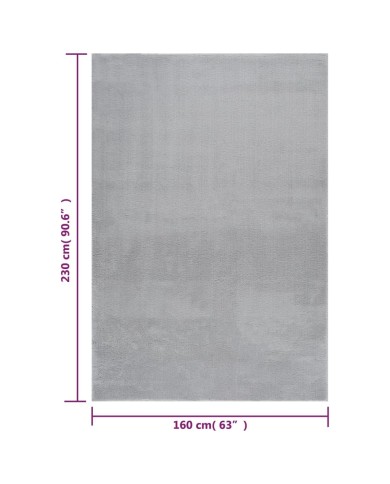 Tapis shaggy doux lavable 160x230 cm Antidérapant Gris