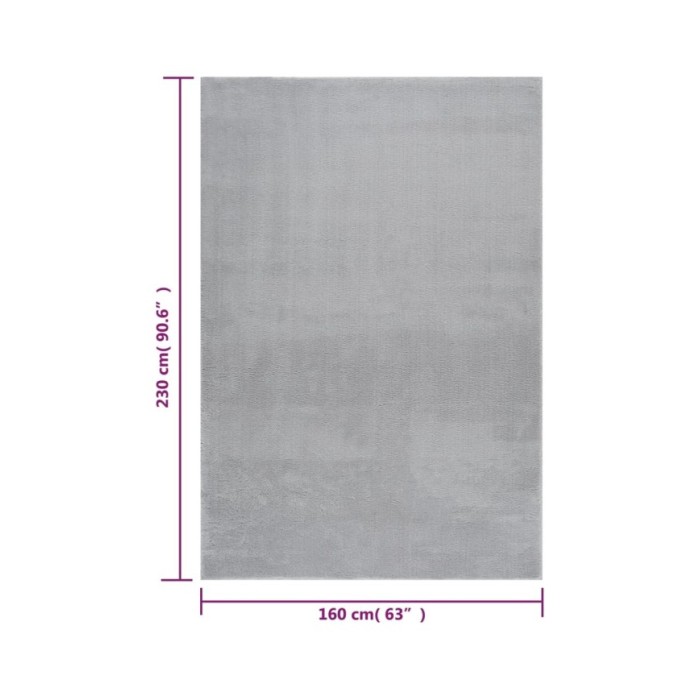Tapis shaggy doux lavable 160x230 cm Antidérapant Gris
