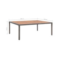 Table de jardin Gris 200x150x74 cm Résine tressée et acacia