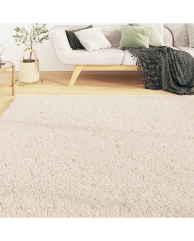 Tapis shaggy doux lavable 160x230 cm Antidérapant Beige