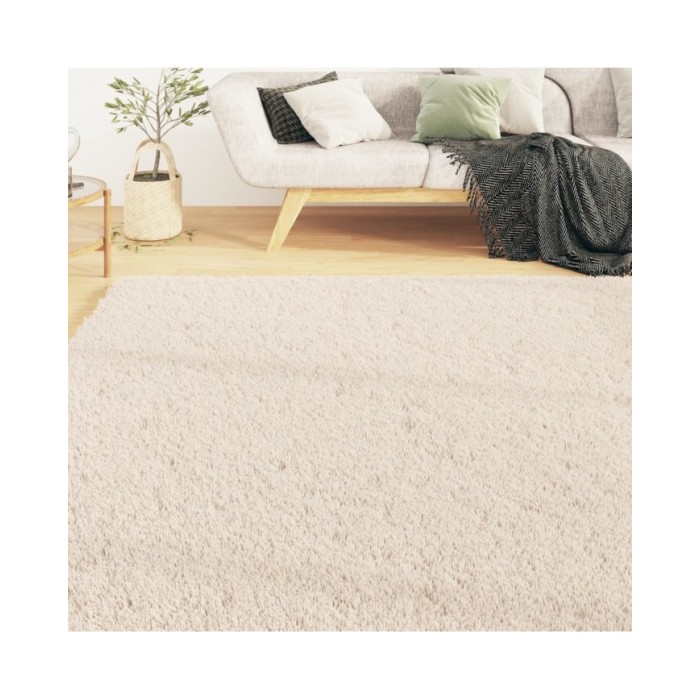 Tapis shaggy doux lavable 160x230 cm Antidérapant Beige