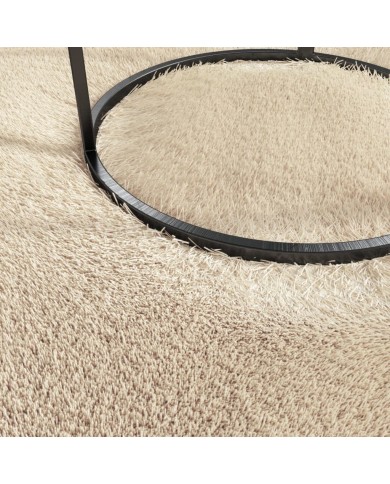 Tapis shaggy doux lavable 160x230 cm Antidérapant Beige