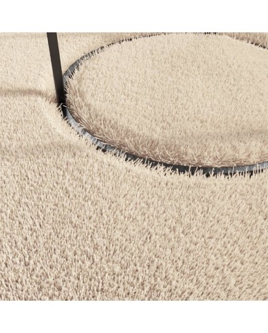 Tapis shaggy doux lavable 160x230 cm Antidérapant Beige