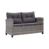 Salon de jardin 6 pcs avec coussins Résine tressée Gris foncé