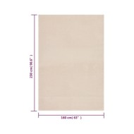Tapis shaggy doux lavable 160x230 cm Antidérapant Beige