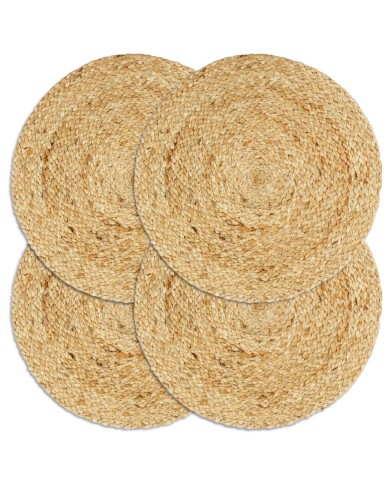 Napperons 4 pcs Naturel Plain 38 cm Rond Jute