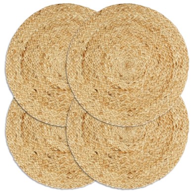 Napperons 4 pcs Naturel Plain 38 cm Rond Jute