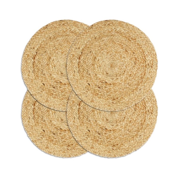 Napperons 4 pcs Naturel Plain 38 cm Rond Jute
