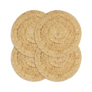 Napperons 4 pcs Naturel Plain 38 cm Rond Jute