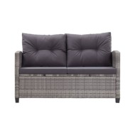 Salon de jardin 6 pcs avec coussins Résine tressée Gris foncé