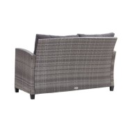 Salon de jardin 6 pcs avec coussins Résine tressée Gris foncé