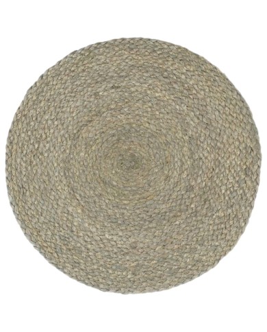 Napperons 4 pcs Gris Plain 38 cm Rond Jute