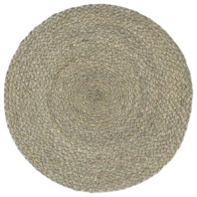Napperons 4 pcs Gris Plain 38 cm Rond Jute