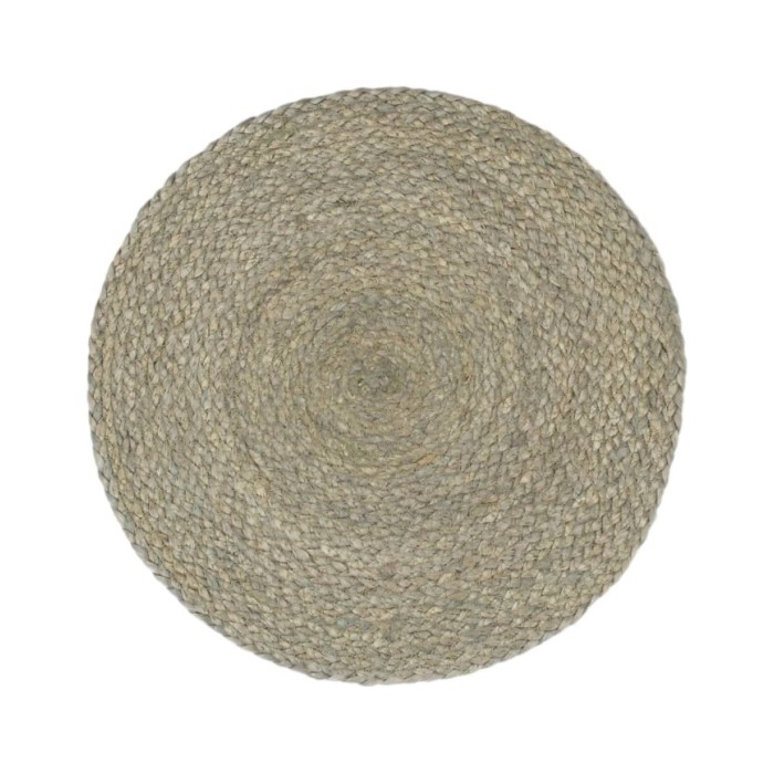 Napperons 4 pcs Gris Plain 38 cm Rond Jute