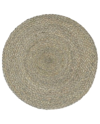 Napperons 6 pcs Gris Plain 38 cm Rond Jute