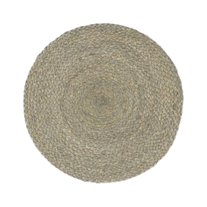 Napperons 6 pcs Gris Plain 38 cm Rond Jute