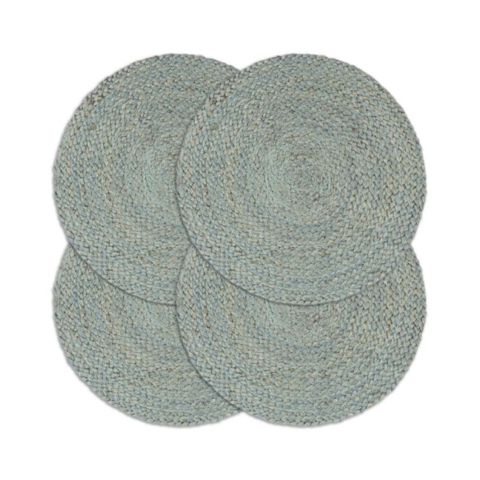 Napperons 4 pcs Vert olive Plain 38 cm Rond Jute