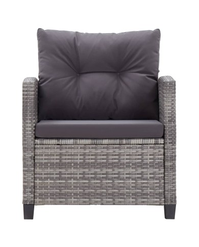 Salon de jardin 6 pcs avec coussins Résine tressée Gris foncé