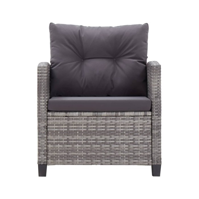 Salon de jardin 6 pcs avec coussins Résine tressée Gris foncé