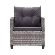 Salon de jardin 6 pcs avec coussins Résine tressée Gris foncé