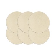 Napperons 6 pcs Naturel Plain 38 cm Rond Coton 