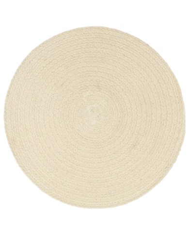 Napperons 6 pcs Naturel Plain 38 cm Rond Coton 
