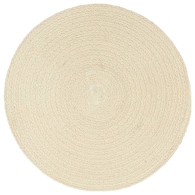 Napperons 6 pcs Naturel Plain 38 cm Rond Coton 