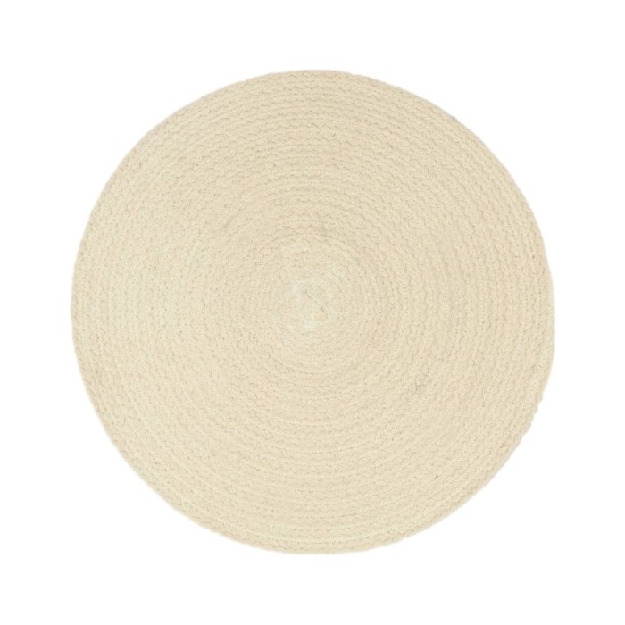 Napperons 6 pcs Naturel Plain 38 cm Rond Coton 