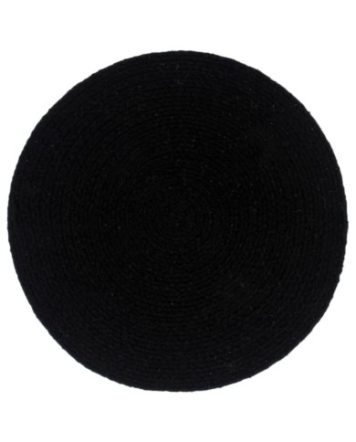 Napperons 4 pcs Noir Plain 38 cm Rond Coton 