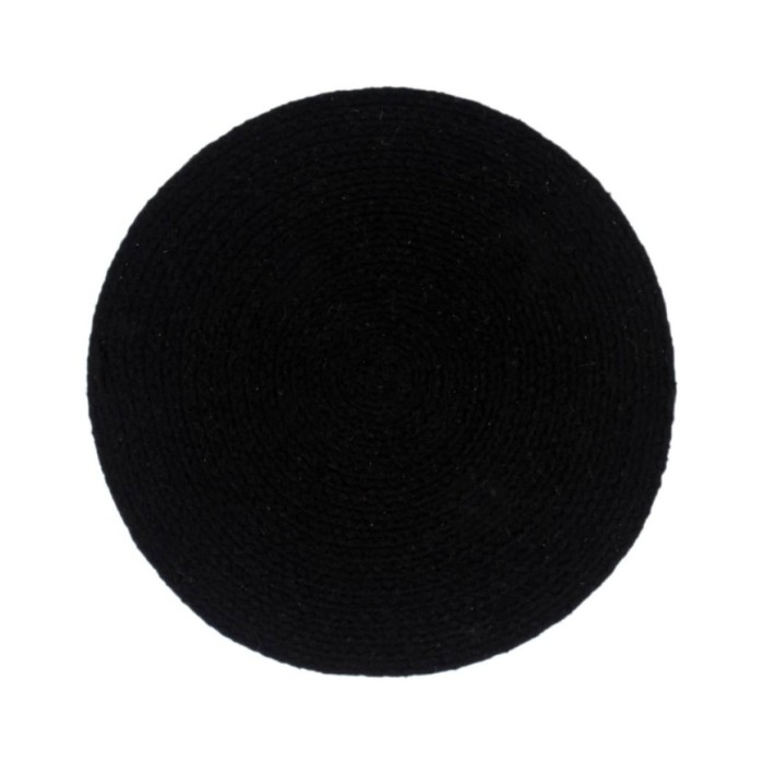 Napperons 4 pcs Noir Plain 38 cm Rond Coton 