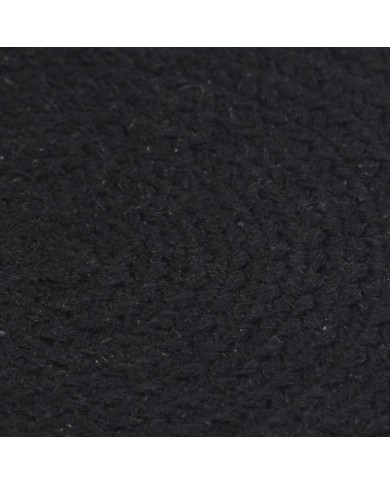 Napperons 4 pcs Noir Plain 38 cm Rond Coton 