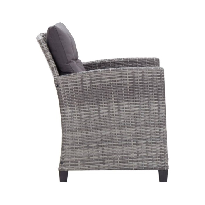 Salon de jardin 6 pcs avec coussins Résine tressée Gris foncé