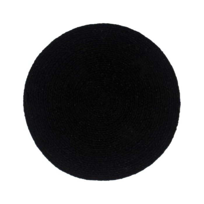 Napperons 6 pcs Noir Plain 38 cm Rond Coton 