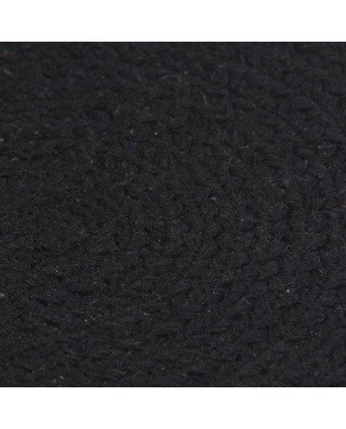 Napperons 6 pcs Noir Plain 38 cm Rond Coton 