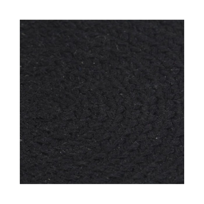 Napperons 6 pcs Noir Plain 38 cm Rond Coton 