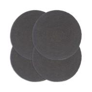 Napperons 4 pcs Gris foncé Plain 38 cm Rond Coton 