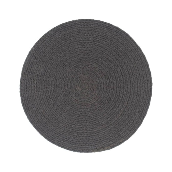 Napperons 4 pcs Gris foncé Plain 38 cm Rond Coton 