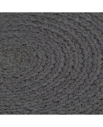 Napperons 4 pcs Gris foncé Plain 38 cm Rond Coton 