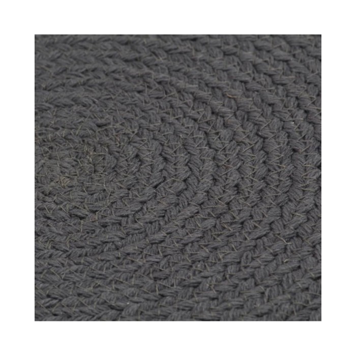 Napperons 4 pcs Gris foncé Plain 38 cm Rond Coton 