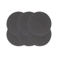 Napperons 6 pcs Gris foncé Plain 38 cm Rond Coton 