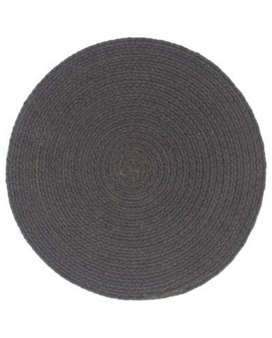 Napperons 6 pcs Gris foncé Plain 38 cm Rond Coton 