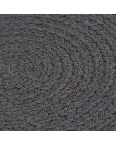 Napperons 6 pcs Gris foncé Plain 38 cm Rond Coton 