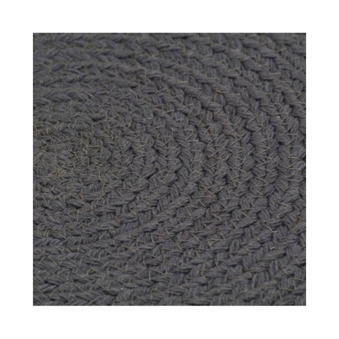 Napperons 6 pcs Gris foncé Plain 38 cm Rond Coton 