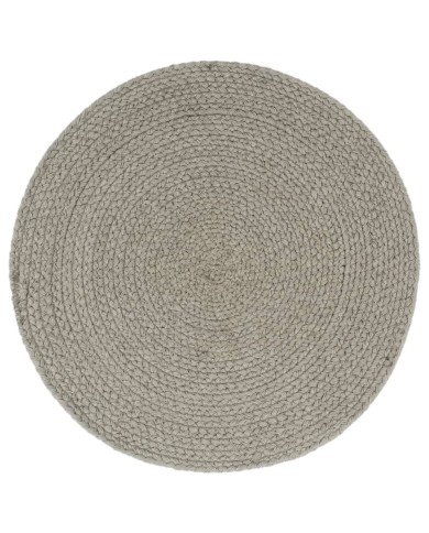 Napperons 4 pcs Gris Plain 38 cm Rond Coton
