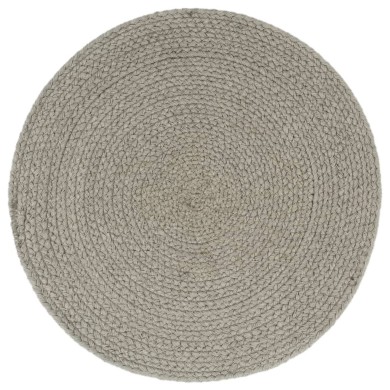 Napperons 4 pcs Gris Plain 38 cm Rond Coton