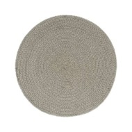 Napperons 4 pcs Gris Plain 38 cm Rond Coton
