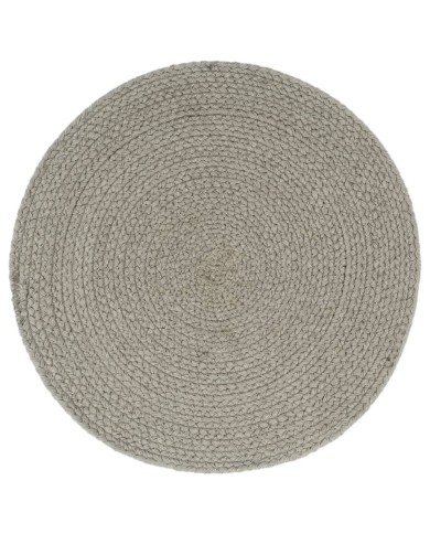 Napperons 6 pcs Gris Plain 38 cm Rond Coton