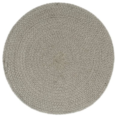 Napperons 6 pcs Gris Plain 38 cm Rond Coton